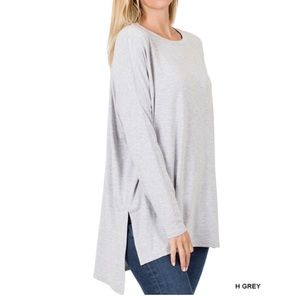 NWOT Heathered grey oversized top